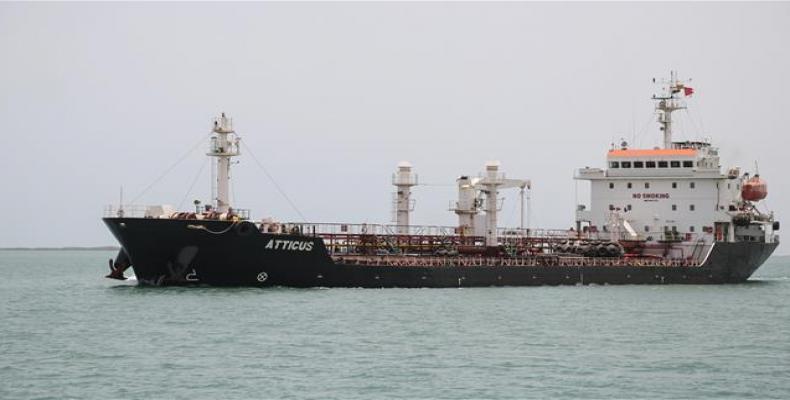 A ship is seen at Saleef port in Yemen’s strategic western province of Hudaydah. (Photo: AFP)