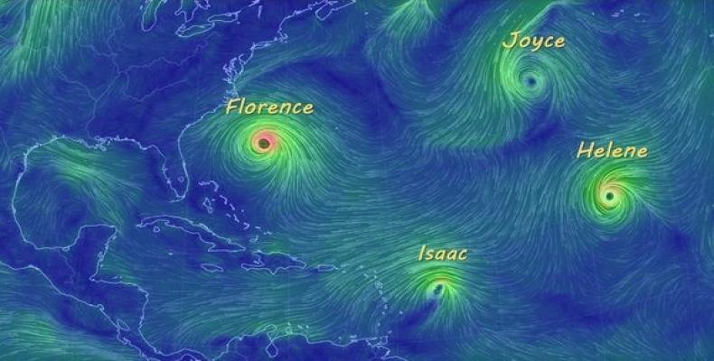 Cuatro ciclones tropicales existieron simultáneamente desde el día 12 hasta la madrugada del 15. Foto/Cubadebate