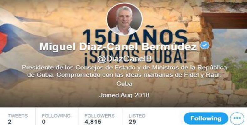 Díaz Canel está en twitter. Y, lo quiera o no, ha dado un toque de diana para los más rezagados en el ejercicio de la política 2.0. Foto tomada de Cubadebate