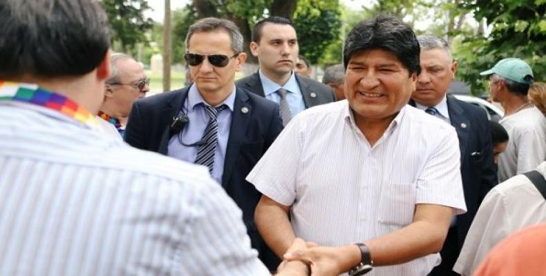  Evo Morales visits a group of Argentinian priests called &quot;Curas en la Opcion por los Pobres&quot; (Priests in the Option for the Poor).