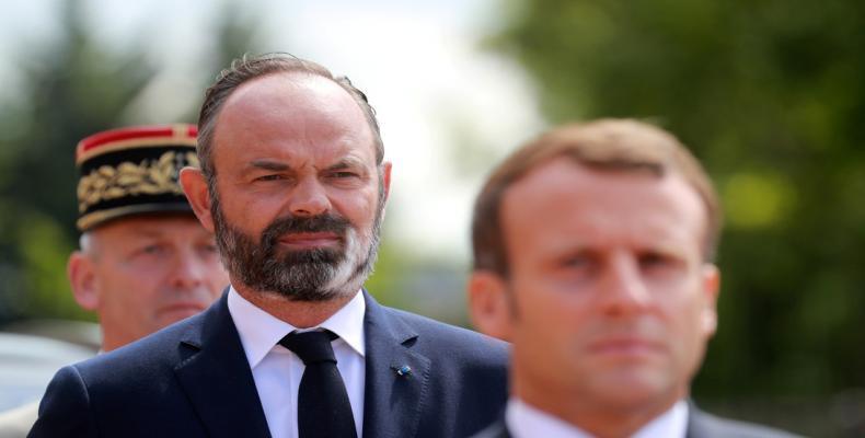 Édouard Philippe y Emmanuel Macron en París, Francia, 18 de junio 2020.Ludovic Marin / Reuters