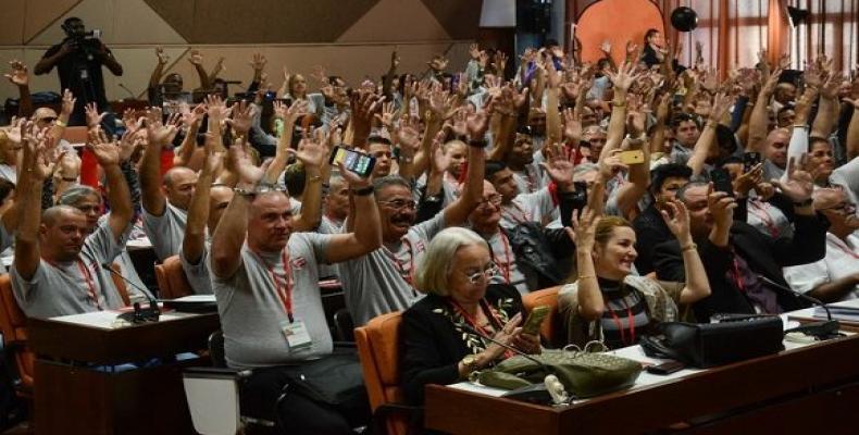 Delegates of the V Congress of the National Association of the Deaf of Cuba (Ansoc), during the opening of the event at Havana´s  Convention Center,  March 3, 2