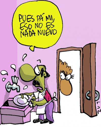 Hogar en Cuba. Caricatura: LAZ