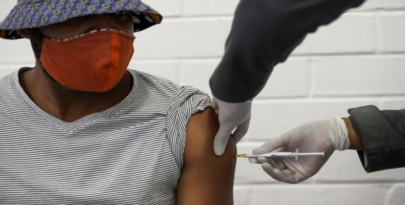 A volunteer receives an injection during the country's first human clinical trial in Soweto, South Africa.  (Photo: Siphiwe Sibeko/Reuters)