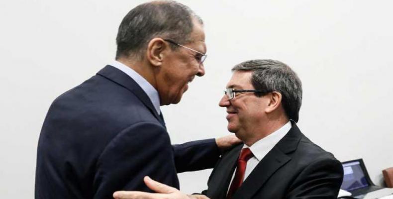 Cancilleres de Rusia Serguei Lavrov y su homólogo cubano Bruno Rodríguez