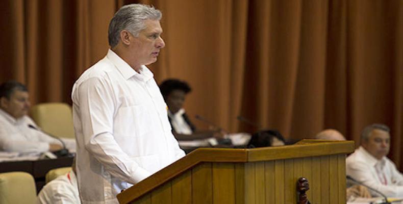 Cuban president Miguel Diaz-Canel proposes the new Council of Ministers to the National Assembly (Cubadebate Photo)