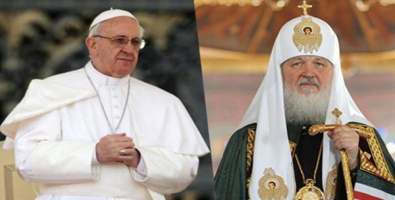 Papa Francisco y Patriarca ruso Kiril
