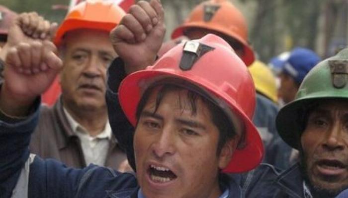 Mineros peruanos en huelga