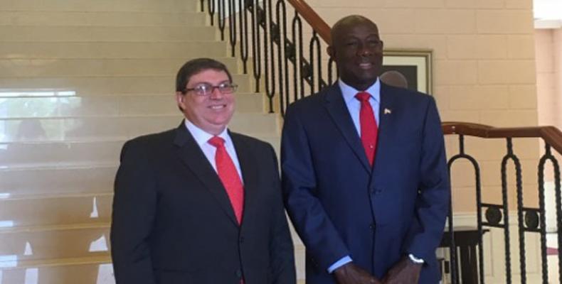 Ce mercredi, le chef de la diplomatie cubaine a été reçu par le Premier ministre de Trinité-et-Tobago, Keith Christopher Rowley.