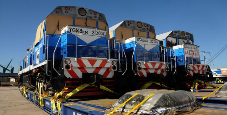 Lote de locomotivas russas chega a Cuba.