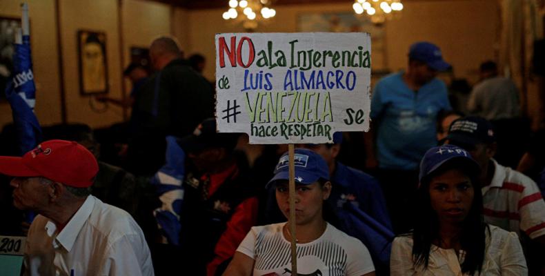 Protestantes en marcha contra la injerencia de la OES en Venezuela. Foto: Internet