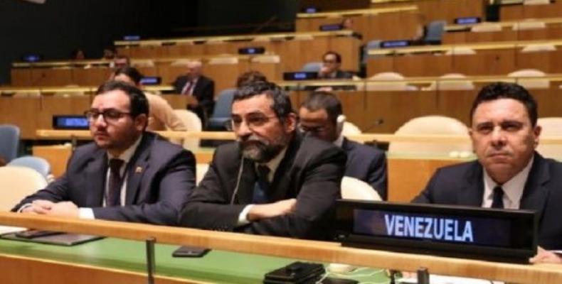 The Venezuelan diplomat ratified the position of the UN, despite the destabilizing attempts of foreign powers.  (Photo: Twitter: Samuel Moncada)