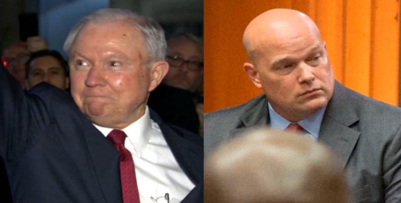 Fired attorney general Jeff Sessions and Matthew Whitaker.  Photo: Press TV