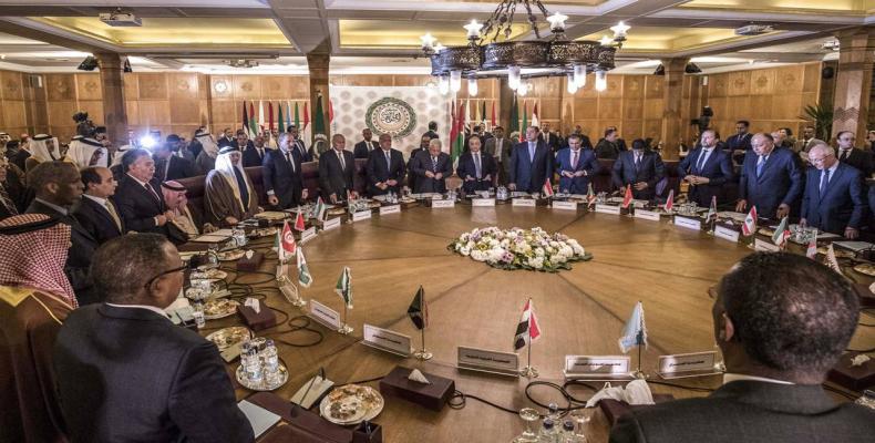 La reunión extraordinaria de la Liga Árabe en El Cairo (Egipto), el 1 de febrero de 2020. Foto: Khaled Desouki / AFP