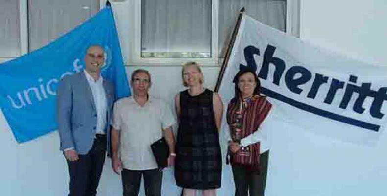 Unicef y Sherritt firman alianza en Cuba. Foto: @UNICEFCuba/ Twitter.