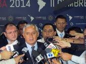 Presidente de Guatemala, Otto Pérez Molina ofrece declaraciones a la prensa